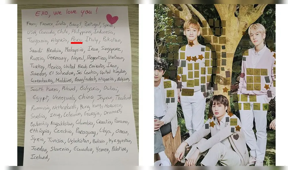 EXO: al aviso publicitario llegaron mensajes de al menos 76 países, incluyendo Perú.