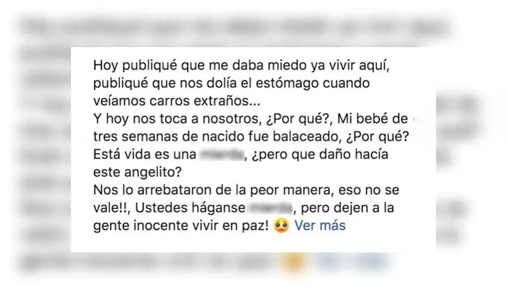 Sicarios intentan disparar contra dueño de un restaurante, pero asesinan a bebé de 3 semanas [VIDEO]
