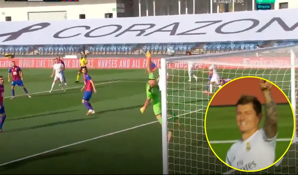 Toni Kroos marcó un golazo en el regreso del Real Madrid en LaLiga Santander. | Foto: Movistar+