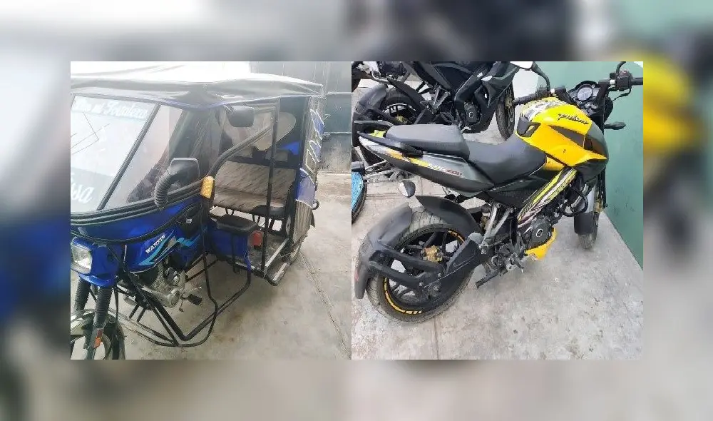 Vehículos menores fueron recuperados por la Policía Nacional.