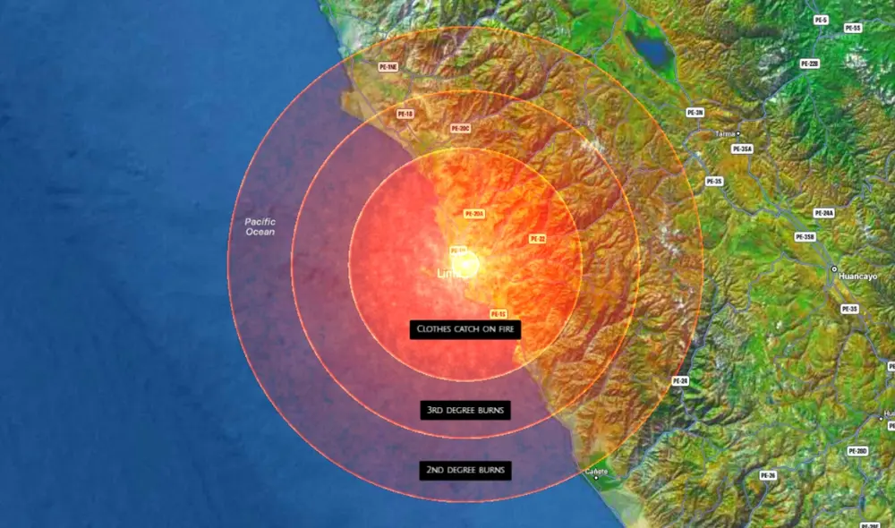 Conoce cuántas pérdidas humanas causaría el impacto de un asteroide o un cometa actualmente en la Tierra. Foto: captura de pantalla / Neal.Fun Conoce cuántas pérdidas humanas causaría el impacto de un asteroide o un cometa actualmente en la Tierra. Foto: captura de pantalla / Neal.Fun