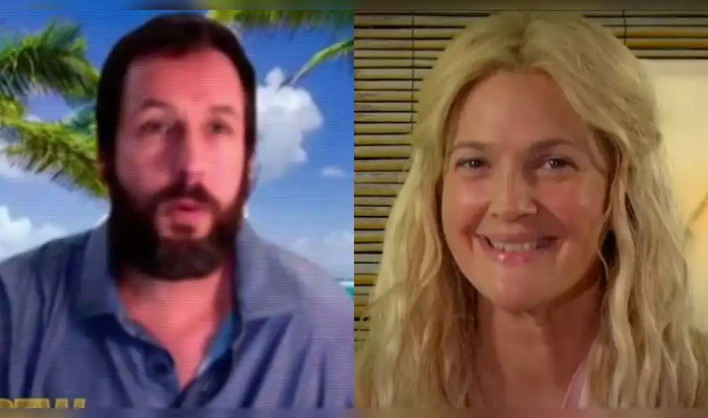 Adam Sandler y Drew Barrymore recrean escena de Como si fuera la primera vez. | FOTO: Captura Youtube de The Drew Barrymore show.