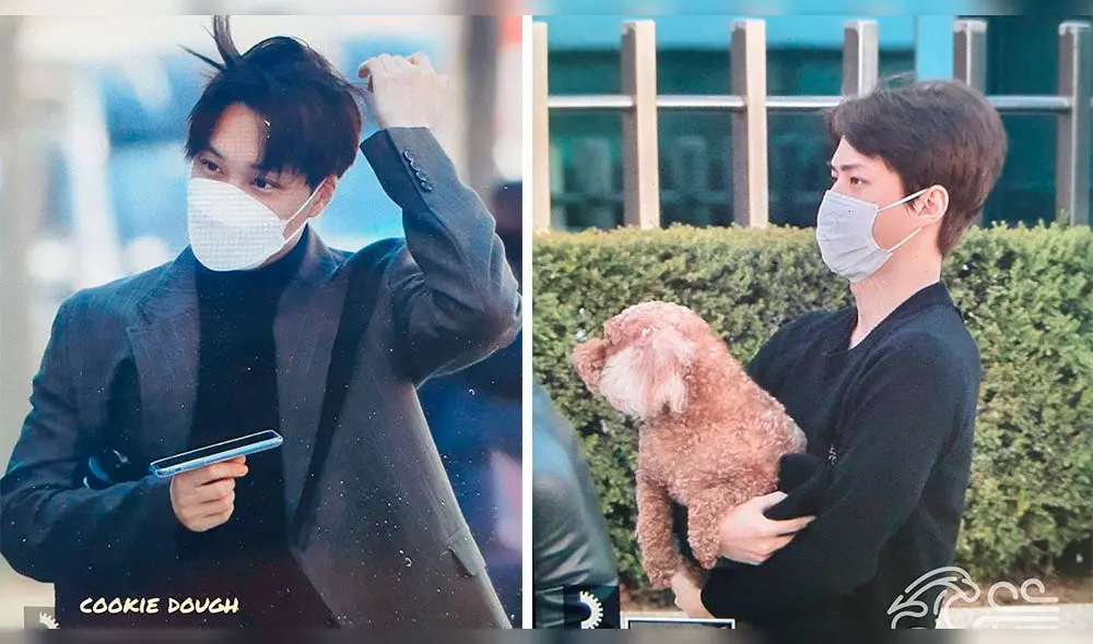 Kai y Sehun en exteriores del canal SBS.