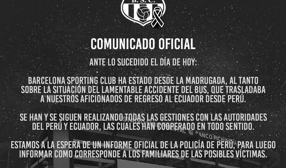 Sporting Cristal mandó mensaje por los ocho hinchas que fallecieron en accidente de tránsito. Foto: Twitter Sporting Cristal mandó mensaje por los ocho hinchas que fallecieron en accidente de tránsito. Foto: Twitter