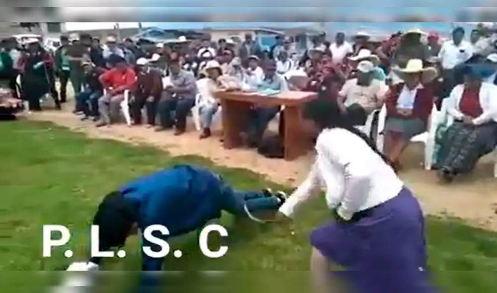 Joven fue castigado frente a ronda campesina. Joven fue castigado frente a ronda campesina.