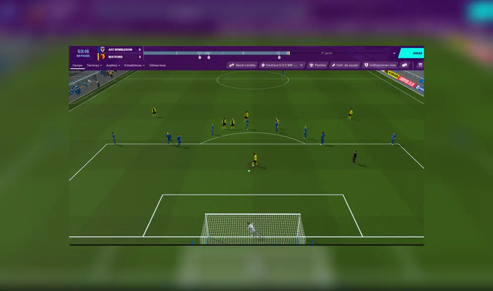 Y por supuesto, tiene simulaciones de los partidos.