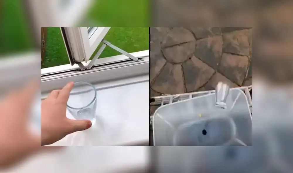 El joven provocó la molestia de su papá y tuvo que limpiar el patio de su casa. Foto: captura. El joven provocó la molestia de su papá y tuvo que limpiar el patio de su casa. Foto: captura.