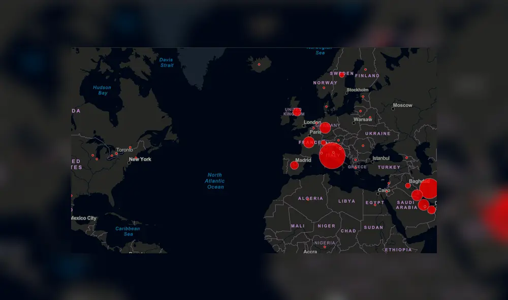 Desliza a la izquierda para ver el avance global del Covid-19. Foto: Captura.