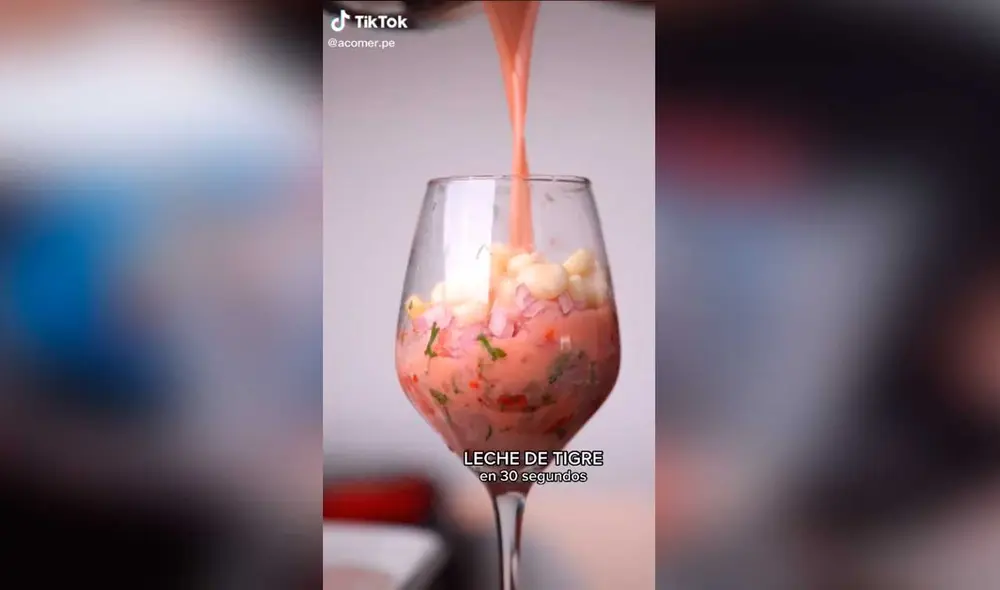 Desliza las imágenes para conocer los pasos para preparar esta exquisita leche de tigre Foto: Captura de TikTok/acomer.pe