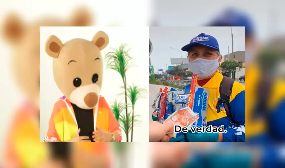 'Osito Lima' ayuda a personas vulnerables en las calles. Foto: Composición