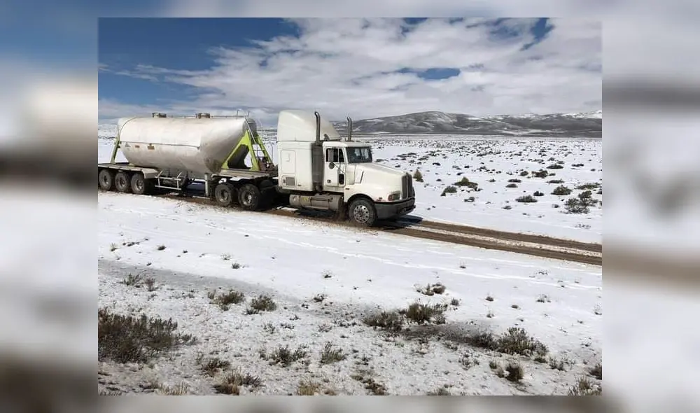 Nieve en las zonas altas de la sierra sur.  Foto: referencial.