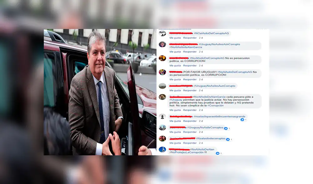 Facebook: peruanos llenan de comentarios la página del gobierno de Uruguay contra asilo a Alan García [FOTOS] 