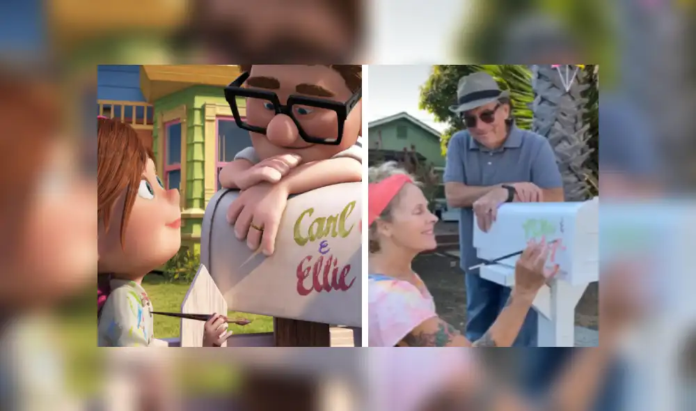 Desliza las imágenes hacia la izquierda para apreciar la amorosa acción de una pareja al imitar una escena de la cinta ‘Up’. Fotocaptura: Facebook.