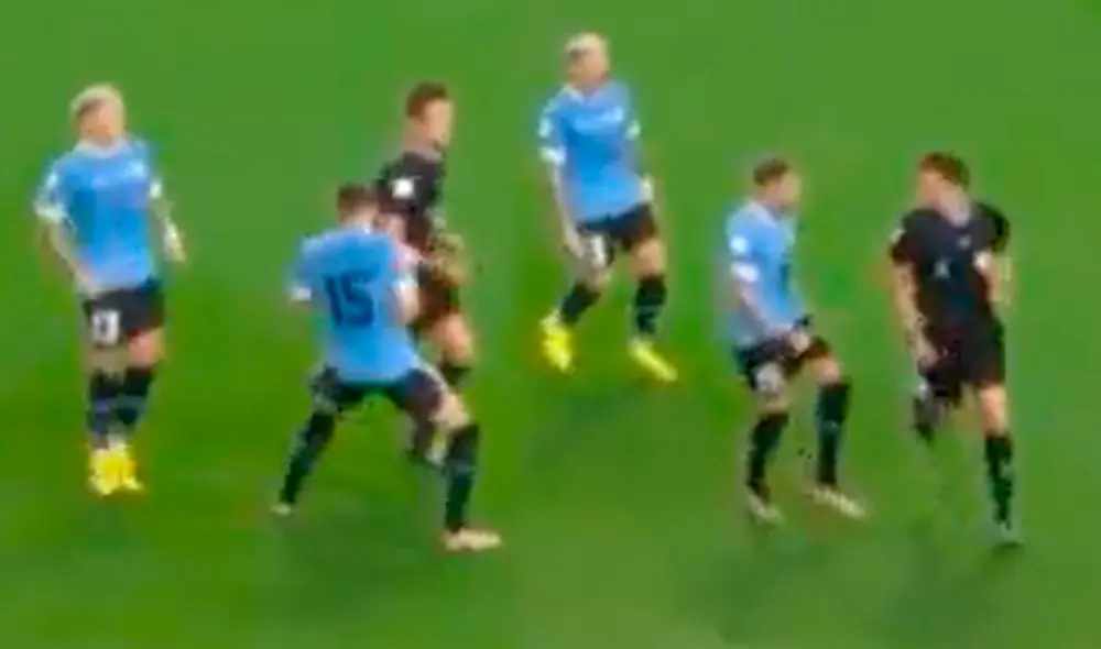 Federico Valverde celebró de esta forma la atajada de Rochet. Foto: composición LR/Twitter Federico Valverde celebró de esta forma la atajada de Rochet. Foto: composición LR/Twitter