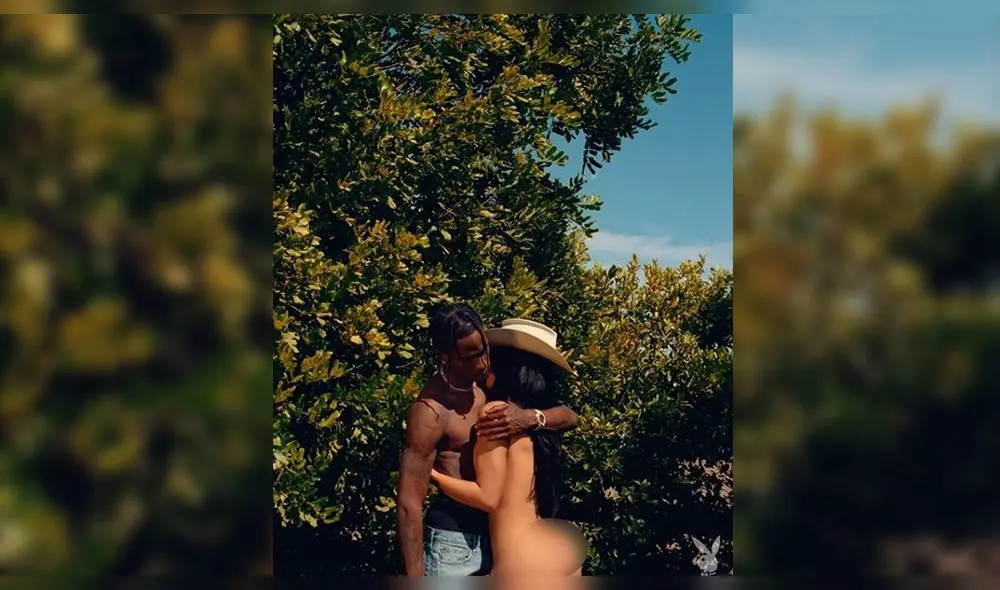 Kylie Jenner y Travis Scott son viral al posar desnudos para Playboy