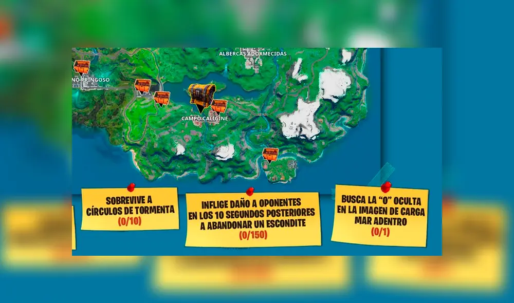 El mapa de la temporada 11 de Fortnite que necesitas para los desafíos de Mar Adentro del Capítulo 2.