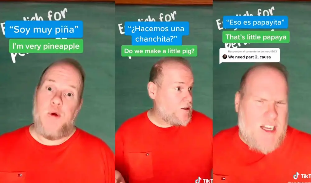 Desliza las imágenes para ver algunas populares frases peruanas que han sido traducidas al inglés. Foto: captura de TikTok/grodriguezrisco