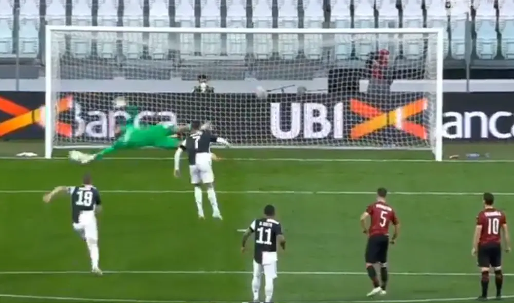 Cristiano Ronaldo desperdició el penal a favor de la Juventus. Foto: Captura Rai Italia. Cristiano Ronaldo desperdició el penal a favor de la Juventus. Foto: Captura Rai Italia.