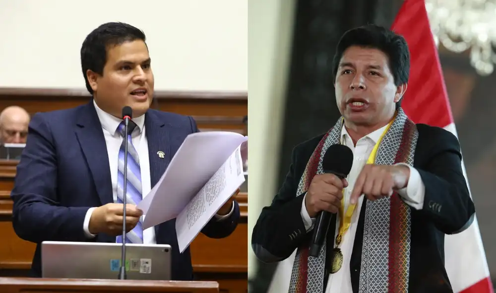 Diego Bazán Pedro Castillo Foto: composición/Congreso/Presidencia