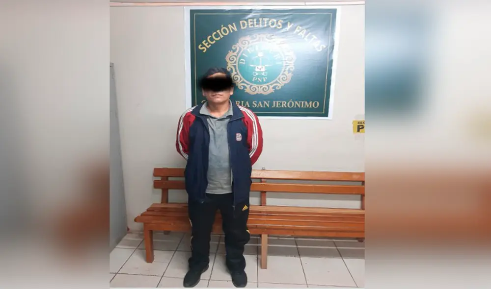 Sujeto permanece en calidad de detenido en la Comisaría de San Jerónimo. Foto: Policía.
