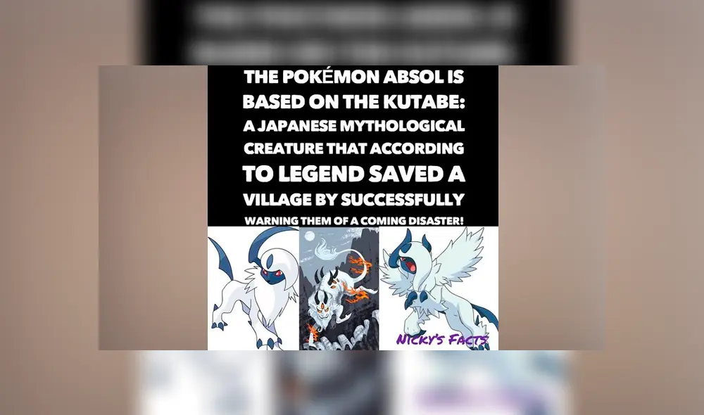 El origen de Absol ha sido recordado en distintos grupos de Pokémon. El origen de Absol ha sido recordado en distintos grupos de Pokémon.
