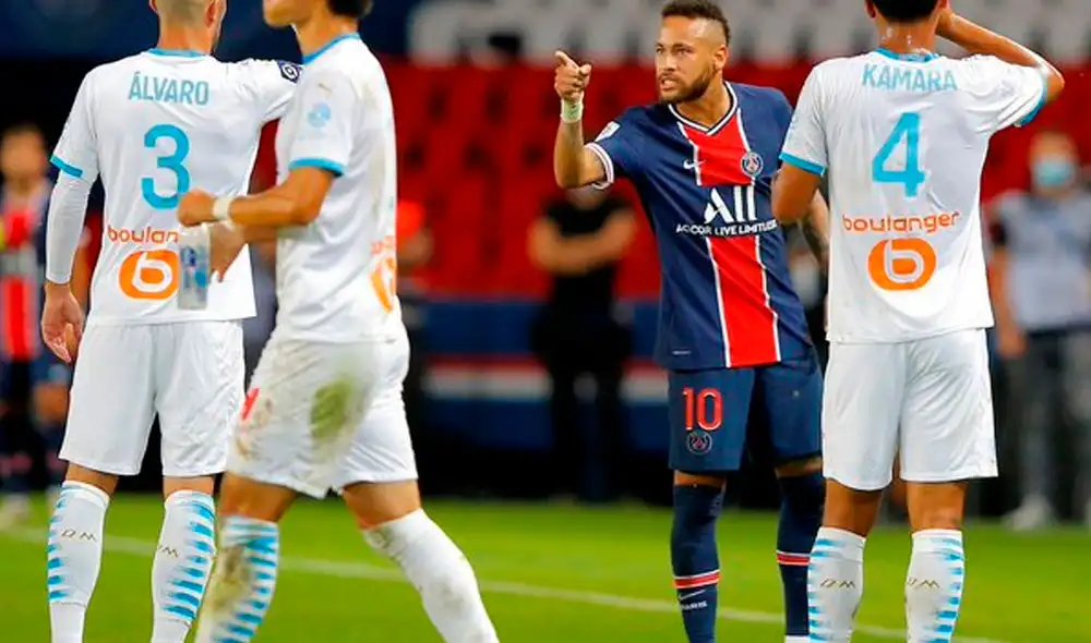 PSG perdió ante Marsella y el brasileño protagonizó una pelea. Foto: Captura/Ligue 1