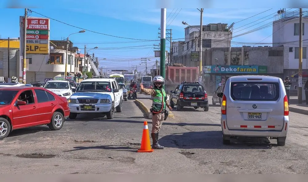 Policía ayudará con el tránsito en las vías que serán usadas en el plan de desvíos. Foto: Municipalidad de Arequipa