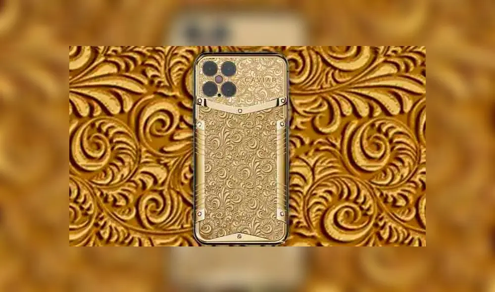 Se trata de la marca Caviar que nos muestra un iPhone 12 completamente hecho de oro. (Fotos: Gizmochina)