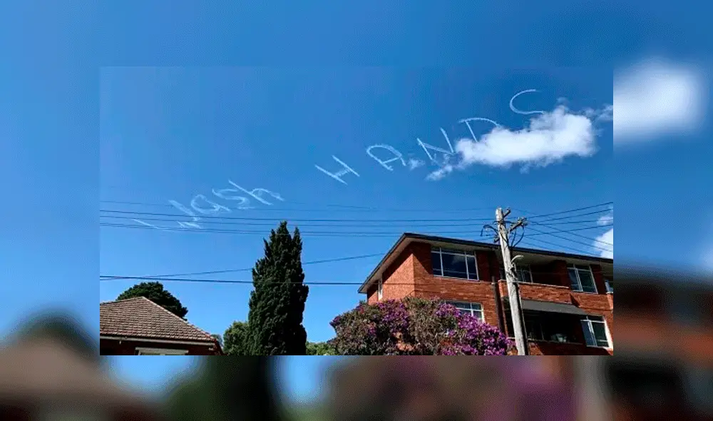 “Lávense las manos”: el mensaje escrito por un avión para prevenir el coronavirus [VIDEO]