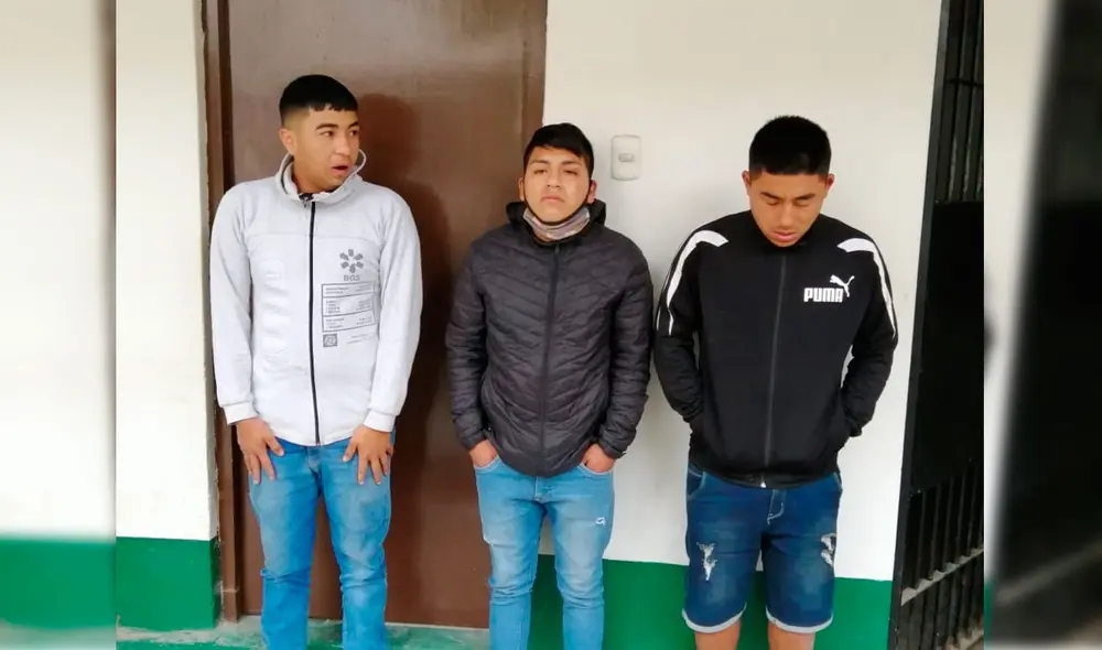 Los tres sujetos fueron conducidos a la comisaría de La Victoria. Foto: PNP.