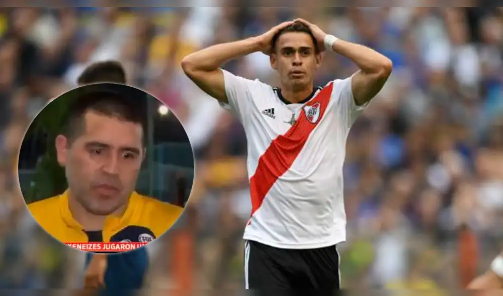 Riquelme celebra la ausencia de Santos Borré en River en la final de Libertadores [VIDEO]