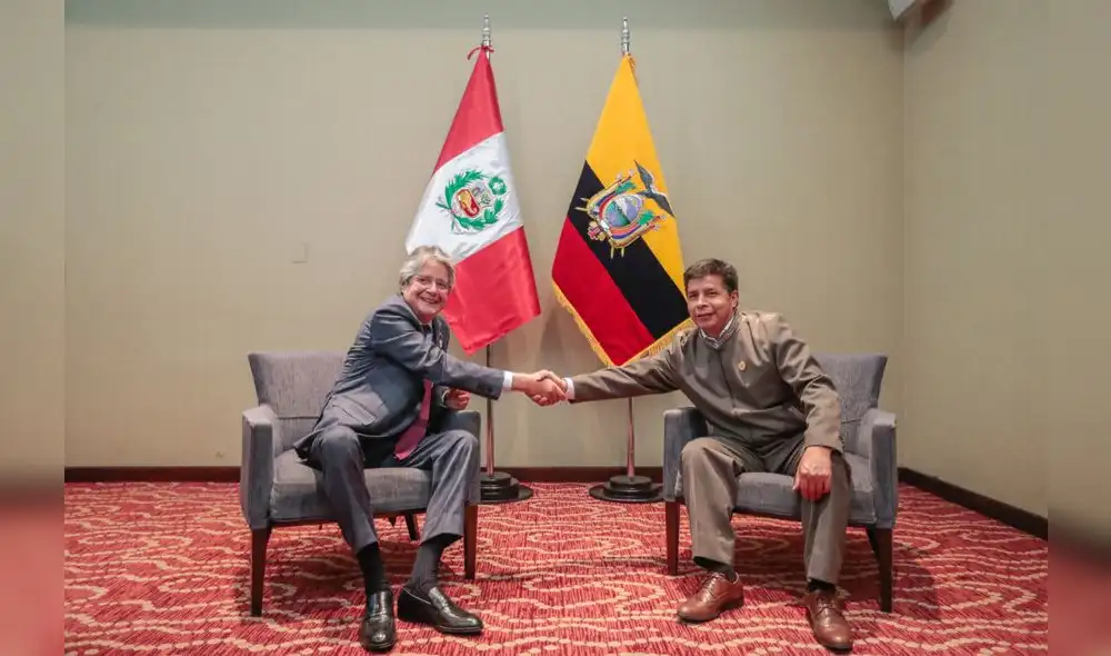 Encuentro entre Lasso y Castillo. Foto: Presidencia