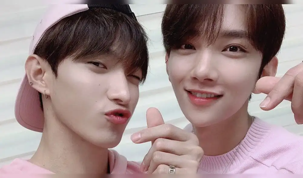 Desliza para ver más fotografías de DK y Joshua de SEVENTEEN promocionando el remix de la canción "17" de Pink Sweat$. Créditos: Pledis Ent.