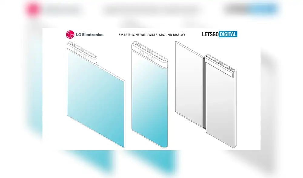LG presenta nuevo diseño de smartphone plegable con pantalla flexible envolvente. | Foto: LetsGoDigital.