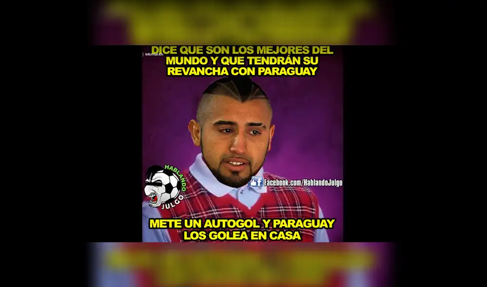 Chile vs. Paraguay: ‘La Roja’ cayó por goleada y Arturo Vidal es víctima de memes por su autogol  [FOTOS]