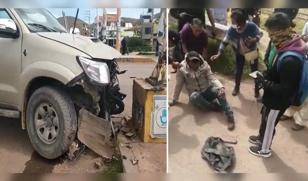 Accidente de tránsito se produjo en el sector de salida hacia la ciudad de Puno.