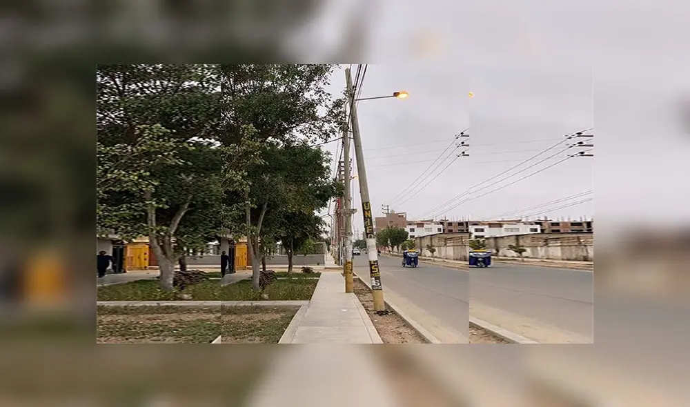 Chiclayo. Poste a punto de caer sobre vivienda. Créditos: Facebook. Chiclayo. Poste a punto de caer sobre vivienda. Créditos: Facebook.