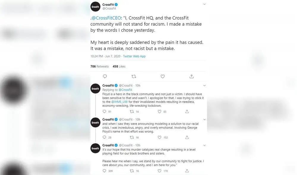 Greg Glassman generó el repudio de miles tras hacer un comentario racista. Foto: Twitter