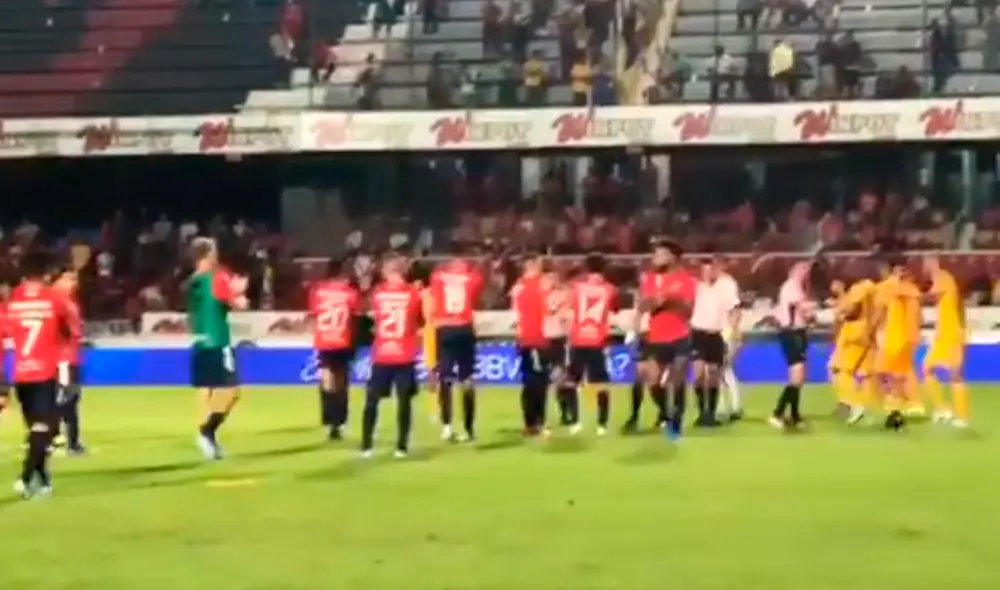 Los jugadores del Tiburones de Veracruz le reprocharon al final del partido la falta de apoyo a los Tigres de la UANL con aplausos y sin tenderles la mano de despedida.