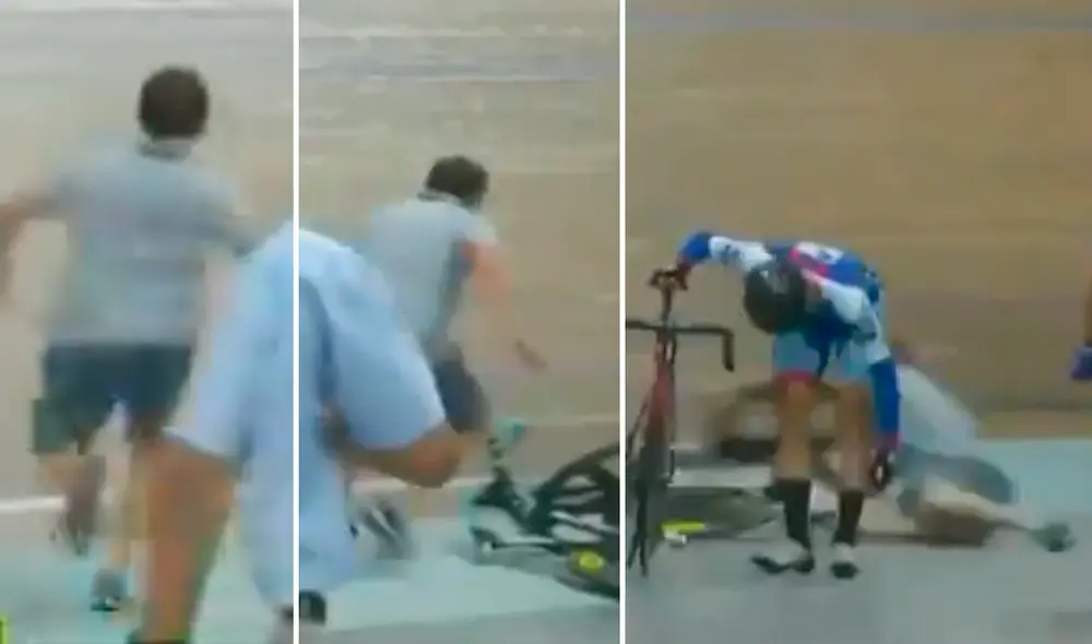 Durante una prueba de ciclismo en Francia, un mecánico arriesgó su vida para evitar una tragedia. Durante una prueba de ciclismo en Francia, un mecánico arriesgó su vida para evitar una tragedia.