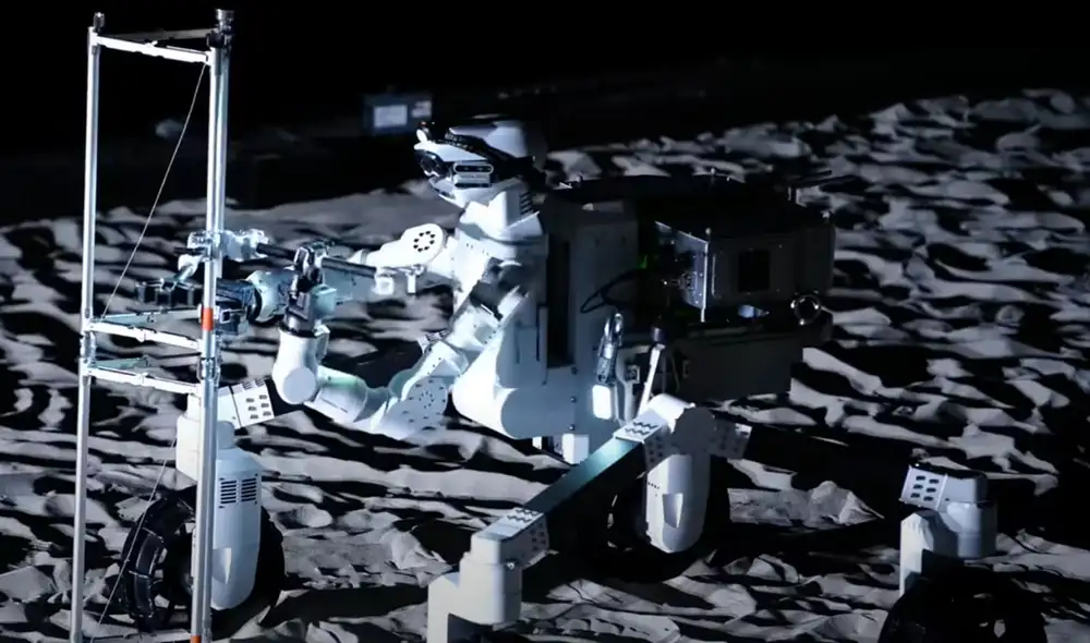 El róver lunar R1 de la compañía GITAI fue probado por la agencia espacial japonesa. Fotocaptura: YouTube
