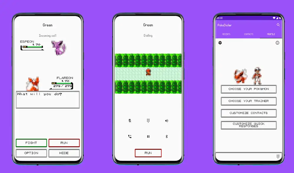 Cómo luce la interfaz de PokéDialer. | Foto: Xataka