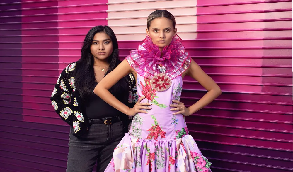 Annaiss Yucra junto a uno de sus modelos (Foto: difusión)