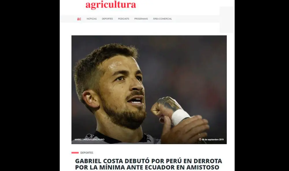 Debut de Gabriel Costa con la selección peruana fue noticia en Chile. Debut de Gabriel Costa con la selección peruana fue noticia en Chile.