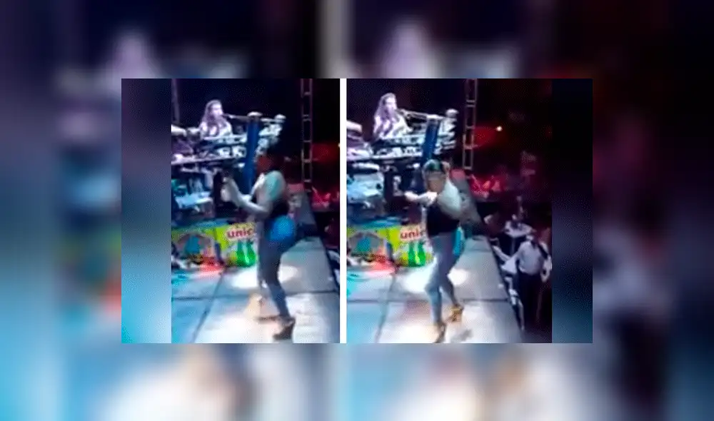 Facebook viral: mujer cae del escenario, mientras bailaba sensual cumbia [VIDEO]