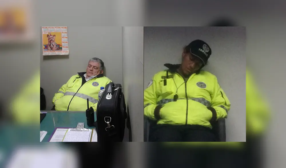 Agentes de Serenazgo son captados durmiendo dentro de una caseta de vigilancia [FOTOS]