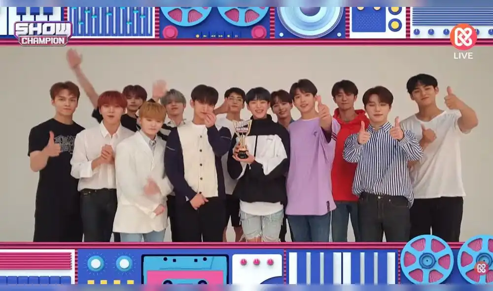 Desliza para ver más fotos de Seventeen en Show Champion. Créditos: MBC Desliza para ver más fotos de Seventeen en Show Champion. Créditos: MBC