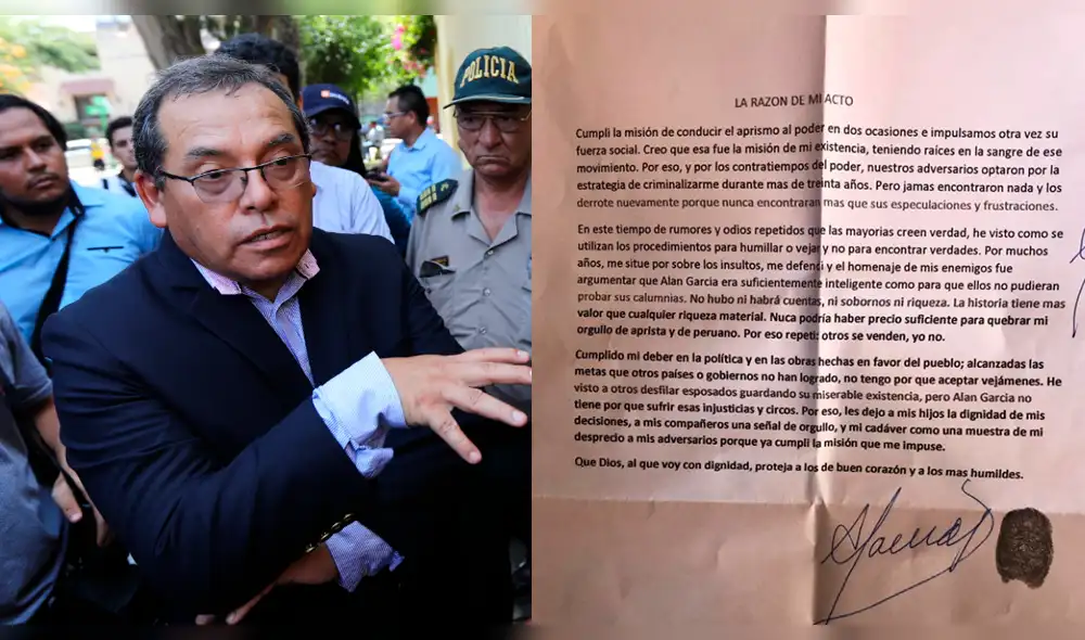 Ricardo Pinedo afirma que Alan García le entregó carta cinco meses antes de dispararse Ricardo Pinedo afirma que Alan García le entregó carta cinco meses antes de dispararse