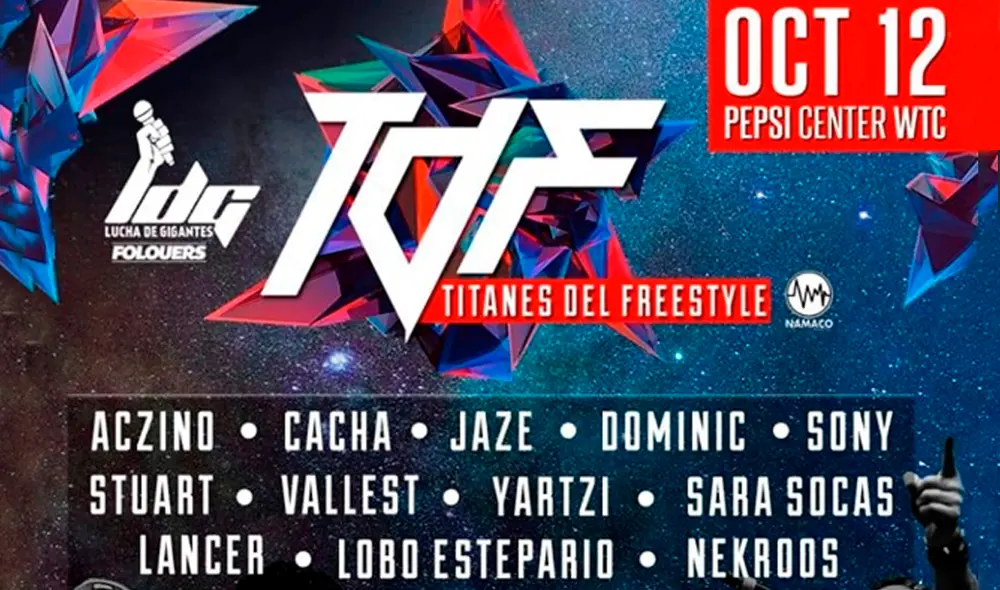 Titanes del Freestyle EN VIVO HOY ONLINE vía YouTube y Facebook GRATIS desde las 18:00 horas de Perú y México. Titanes del Freestyle EN VIVO HOY ONLINE vía YouTube y Facebook GRATIS desde las 18:00 horas de Perú y México.