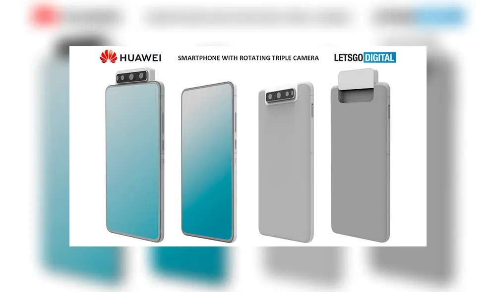 El nuevo sistema de cámara presentado por Huawei es capaz de girar a 180 grados. | Foto: LetsGoDigital